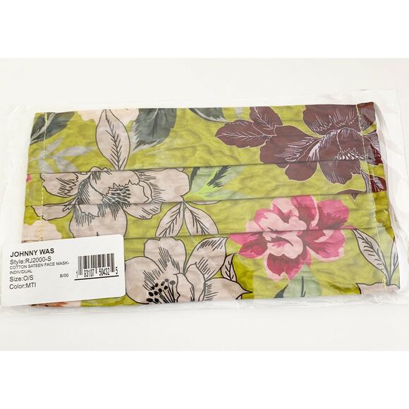 JOHNNY WAS Face Mask Designer Cotton Sateen Face Mask Face Covering - Picture 1 of 7